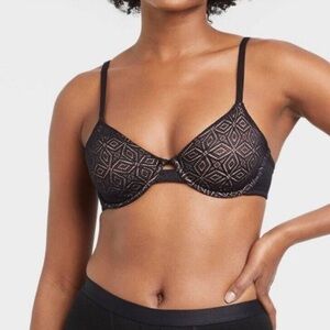 New Auden Women’s Unlined Underwire Black Bra 34A